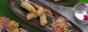 Goong hom paa (Prawn in a blanket)
